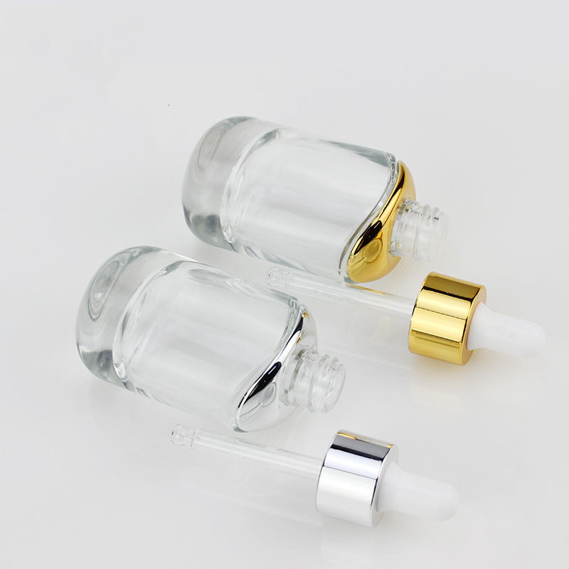 Glass Skincare Cosmetic Essence Dropper Bottle 30ml with Screen Printing for Essential Oil
