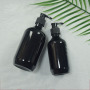 Stock Available PET Skincare 10 oz Cosmetic Empty Round Black Plastic Bottle 300 ml with Press Pump
