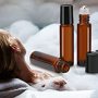 Glass Roller Bottle, 24 Pack 10 ml Amber Essential Oil Roller Bottles with Stainless Steel Roller Balls