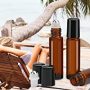 Glass Roller Bottle, 24 Pack 10 ml Amber Essential Oil Roller Bottles with Stainless Steel Roller Balls