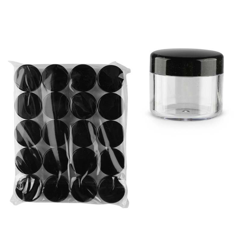 Small Plastic Cosmetic Jars 5 Gram Lip Balm Pot for Eye Cream & Lipstick Recyclable Black/Pink/Blue/Clear Lids in Stock
