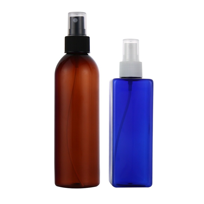 Empty Fine Mist PET 150ml 200ml 250ml 500ml Amber White clear Plastic Spray Bottle for Cosmetic Packaging