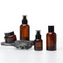 Multi-Function 50g/40ml/100ml/120ml Amber Cosmetic Empty Bottle for Face Cream Private Label Shoulder Skincare Essence Packaging