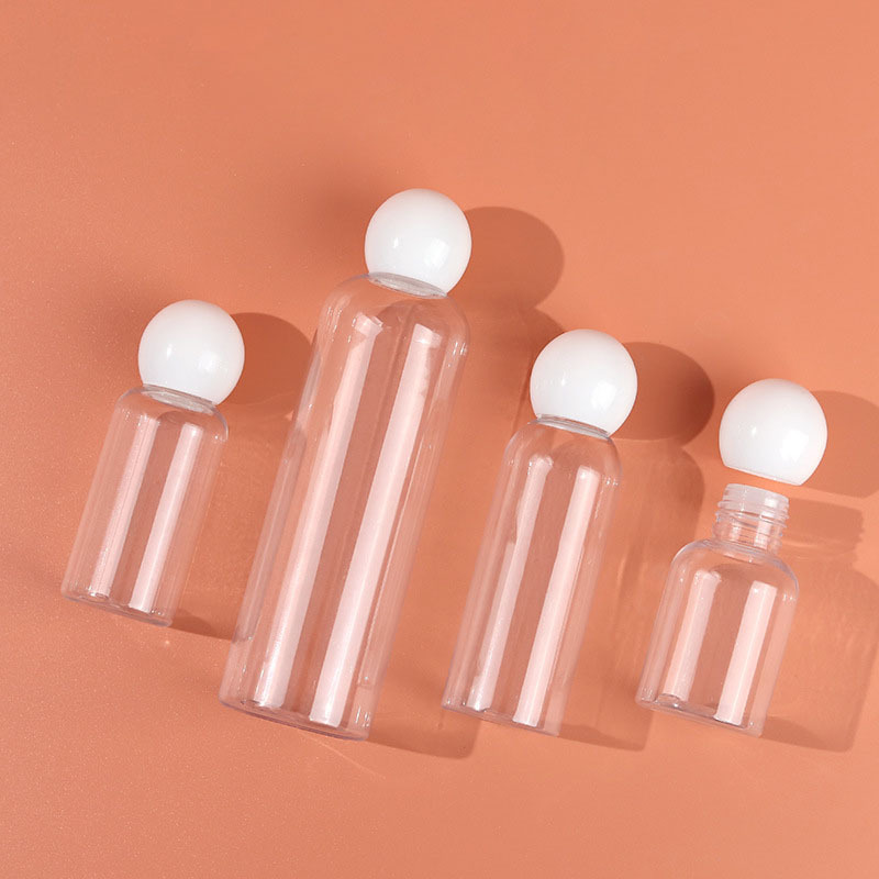 Free Sample Custom Clear PET Serum Bottle Cosmetic Packaging 50ml 250ml Refill Bottle for Cosmetic Brands