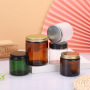 Frosted 200g Amber Brown 2023 Candle Jar with Bamboo Lid