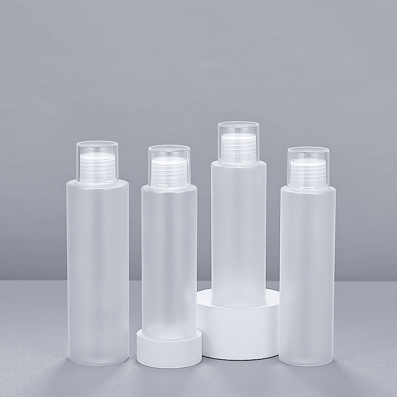 Hot Sale 200ml Frosted Plastic Toner Botte Refillable Empty Skincare Packaging with Threaded Lid for Skin Care Products