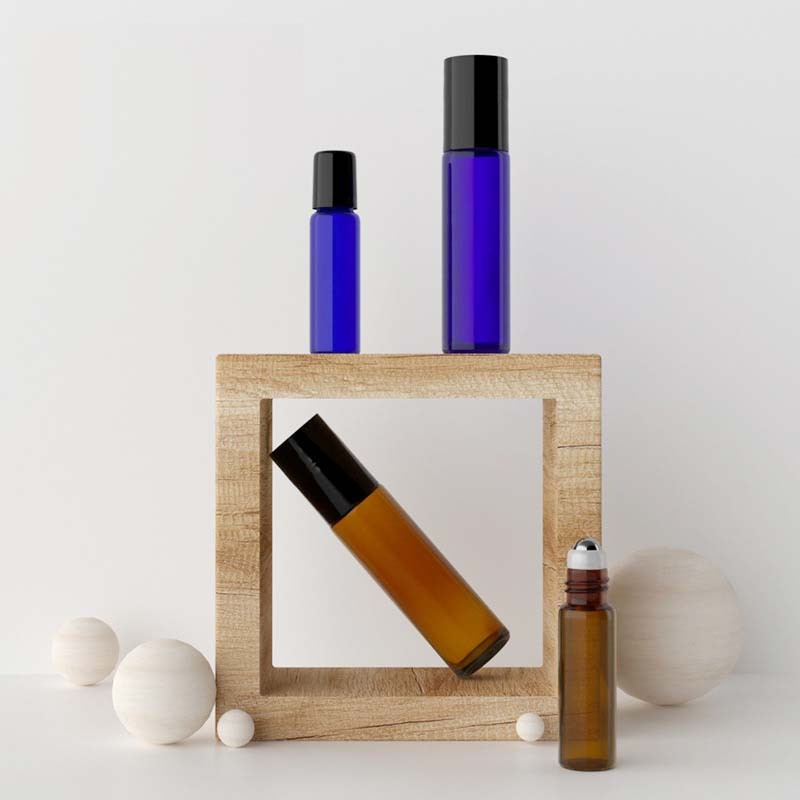 In Stock 10ml Transparent Glass Roller for Ball Perfume Bottles Round Empty Eye Cream Roll on Seal Ingot