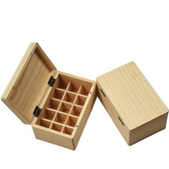 Luxury 15 Grid Square Wooden Essential Oil Box 10ml Capacity Pine Timber Storage for Perfume Wine Crafts Tea Display Laser