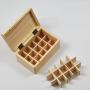 Luxury 15 Grid Square Wooden Essential Oil Box 10ml Capacity Pine Timber Storage for Perfume Wine Crafts Tea Display Laser