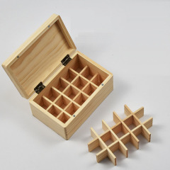 Luxury 15 Grid Square Wooden Essential Oil Box 10ml Capacity Pine Timber Storage for Perfume Wine Crafts Tea Display Laser