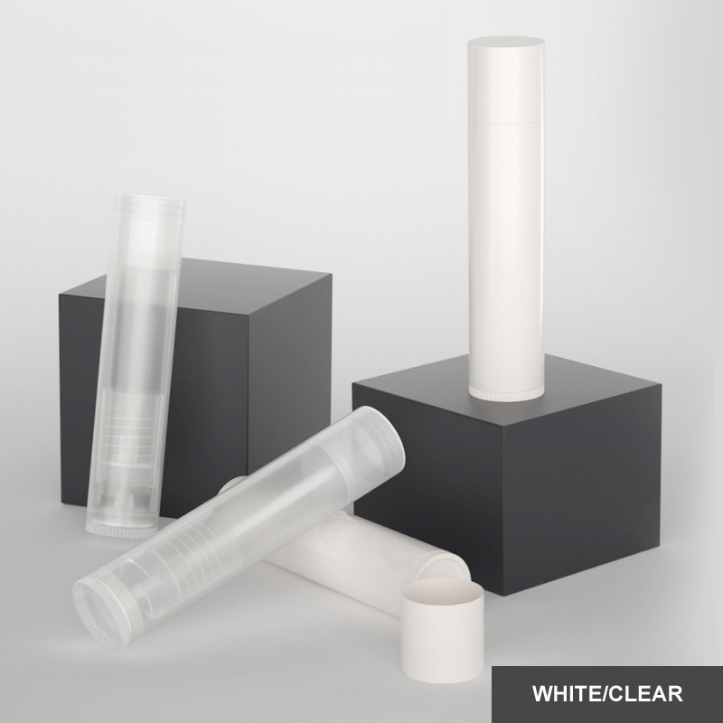 Empty White clear Cosmetics Slim Lipstick Tube Packaging