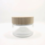 In Stock Empty Recyclable Glass Jars for Skincare Facial Cream 50g Plastic Lid Clear Round Cosmetic Jar