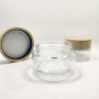 In Stock Empty Recyclable Glass Jars for Skincare Facial Cream 50g Plastic Lid Clear Round Cosmetic Jar