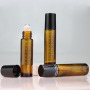 Custom High Quality 10ml Amber Perfume Roll on Bottles Private Label Scale Marking Rollerball for Organic Essential Oils