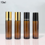Custom High Quality 10ml Amber Perfume Roll on Bottles Private Label Scale Marking Rollerball for Organic Essential Oils