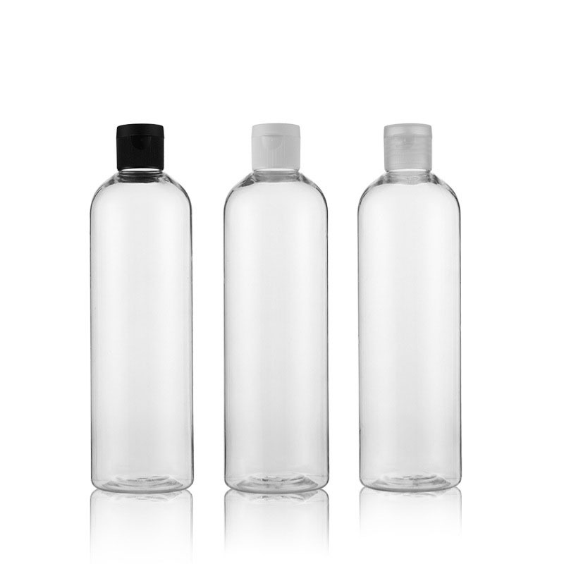 Ningbo Plastic Cosmetic Bottles 400ml Custom Bottles Packing for Cosmetics Flip Cap Round Plastic Bottles