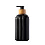 Luxury 500ml Wholesale Body Care Shampoo Bottle for Hair Conditioner Bamboo Press Plastic Bottle