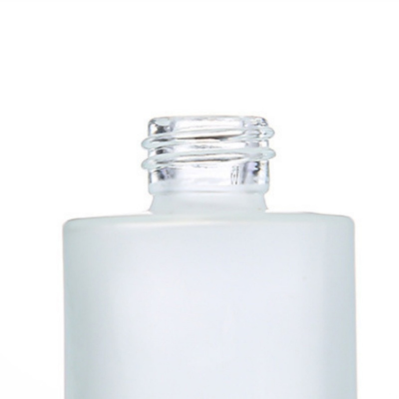 100ml 120ml Frosted Glass Serum Bottle Round Cosmetic Packaging with Press Pump for Body Lotion Sealed by Pump Sayer