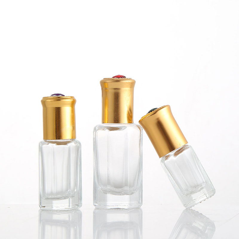 New Design Octagonal Shape Small Cosmetic Essential Oil Bottles 3ml 6ml 9ml 12ml Roll-on Glass Empty
