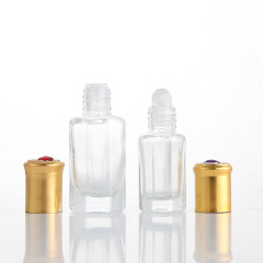 New Design Octagonal Shape Small Cosmetic Essential Oil Bottles 3ml 6ml 9ml 12ml Roll-on Glass Empty