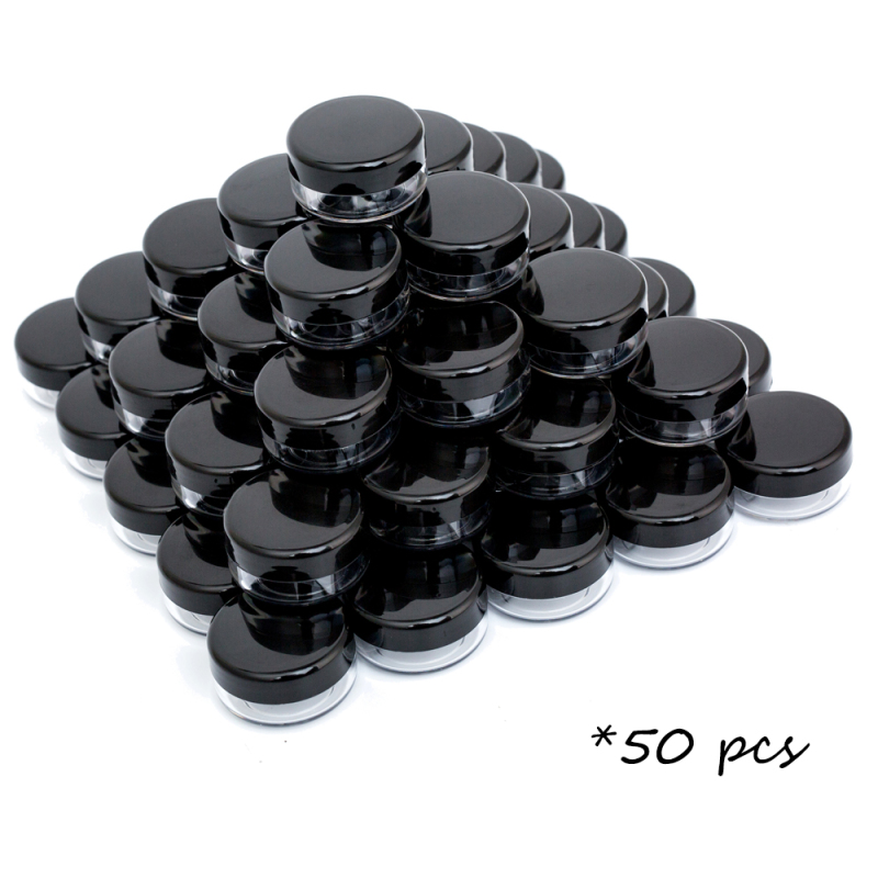 3ML Makeup Cosmetic Containers for Lip Balms, Lotion, Powder, Beauty Products(Black Lids)