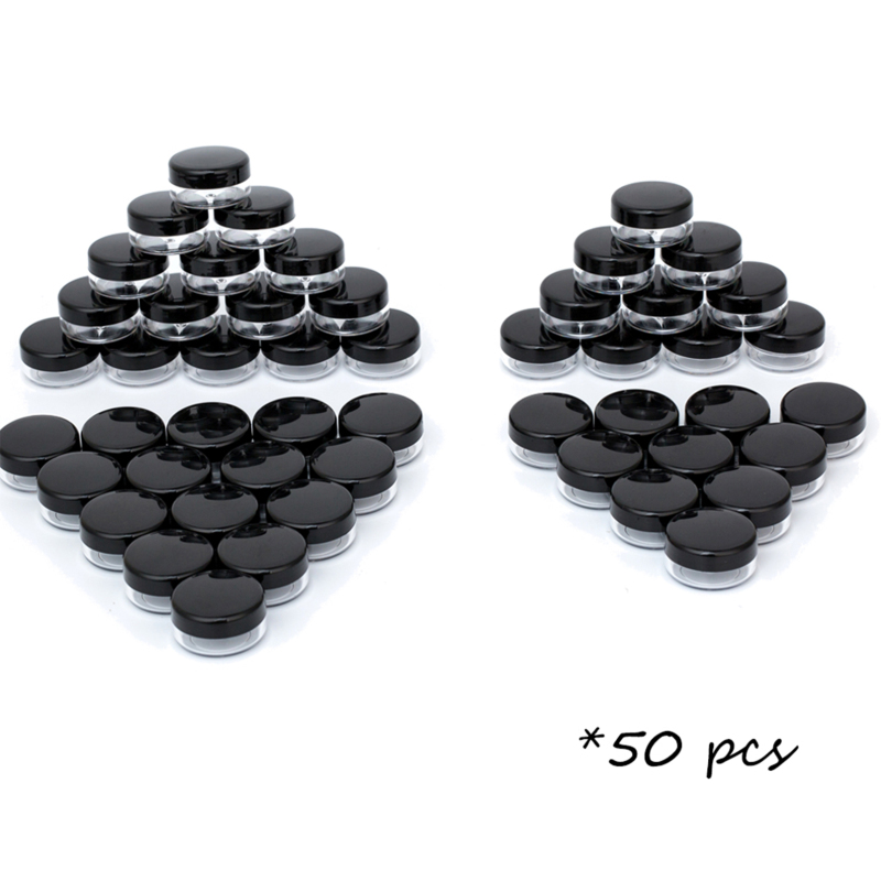 3ML Makeup Cosmetic Containers for Lip Balms, Lotion, Powder, Beauty Products(Black Lids)