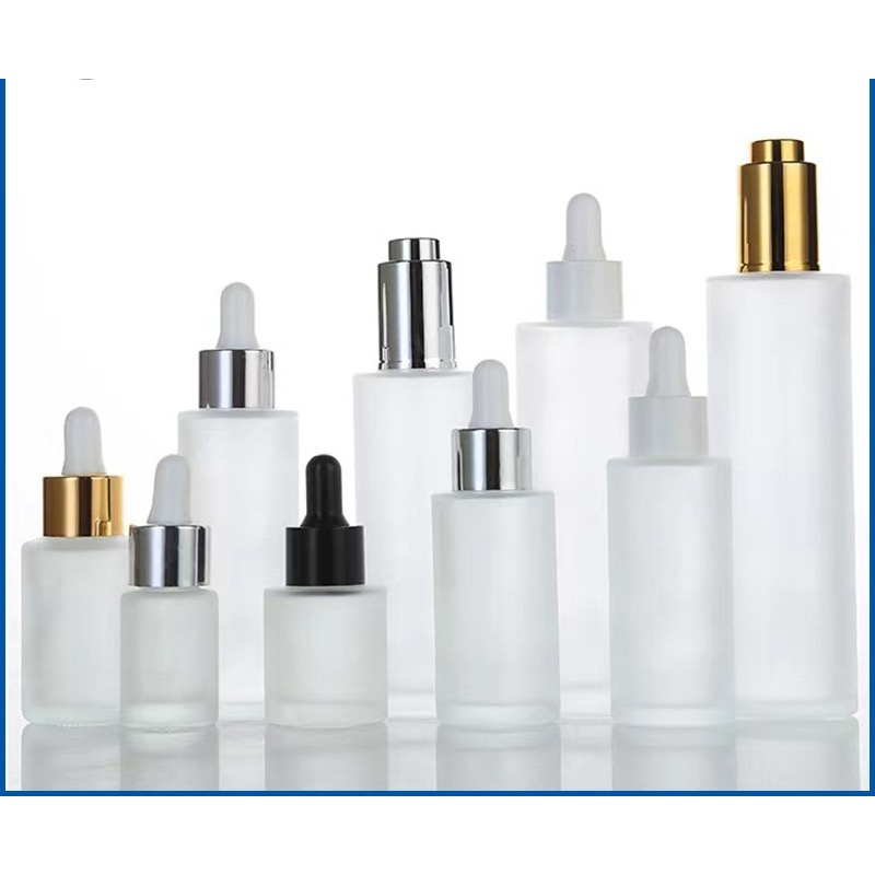 High Quality Low Price Frosted Glass Bottle for Serum with Pump Dropper for Skin Care Cosmetic