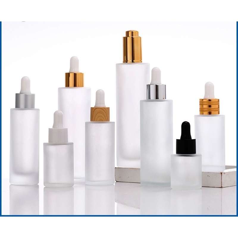 High Quality Low Price Frosted Glass Bottle for Serum with Pump Dropper for Skin Care Cosmetic