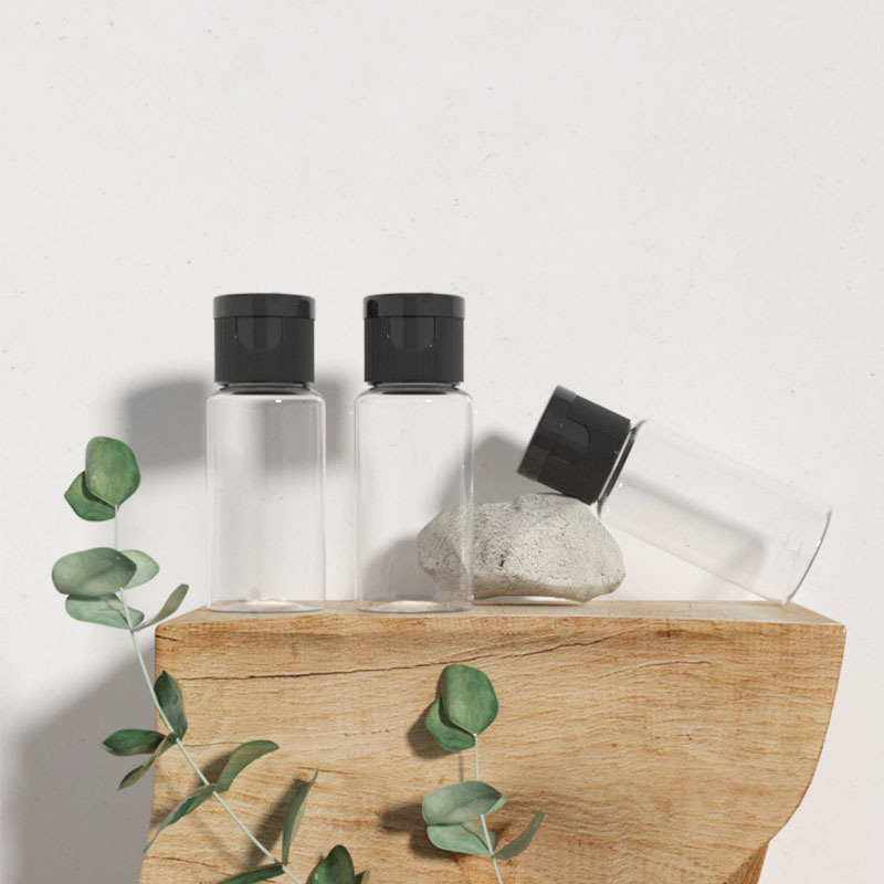 PET 15ml Plastic Round Cosmetic Lotion Bottles with Flip Cap for Travel clear Small Plastic Bottle