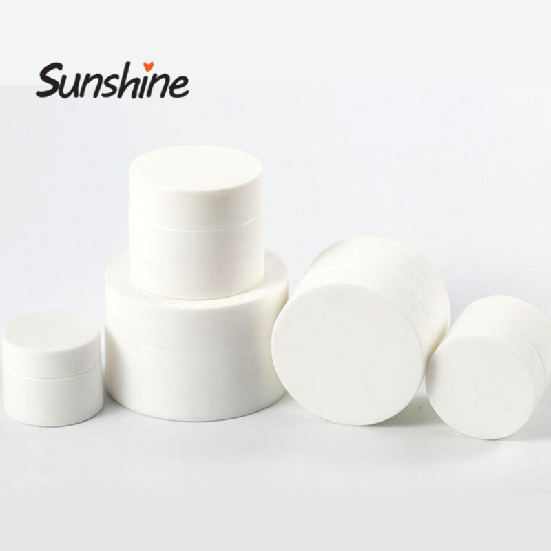 Cosmetic White Plastic Jars with Lids 5G 10G 15G 30G 50G Series for Skin Care Packaging Serum Screen Printing Surface Handling
