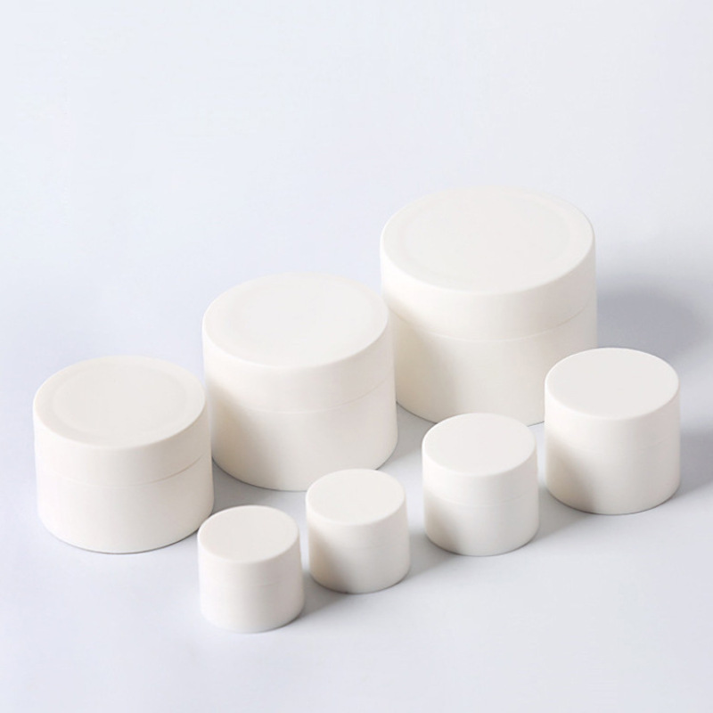 Cosmetic White Plastic Jars with Lids 5G 10G 15G 30G 50G Series for Skin Care Packaging Serum Screen Printing Surface Handling