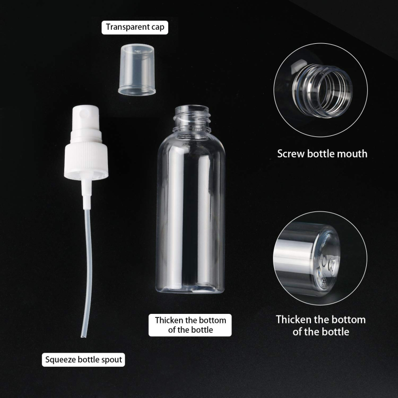 Cheap Price Pet Plastic Cosmetic 30ml 60ml Bottles Empty clear Mist Spray Bottle with Pump