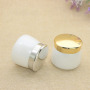 130g Empty White Glass Jar Packaging Frosted Mask Cream Jar for Cosmetics with Gold Lid