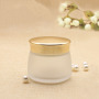 130g Empty White Glass Jar Packaging Frosted Mask Cream Jar for Cosmetics with Gold Lid