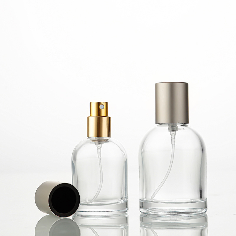 Wholesale HANGZHOU Thin Eco Friendly Empty clear Spray Perfume 50ml Glass Recycled Material Bottles