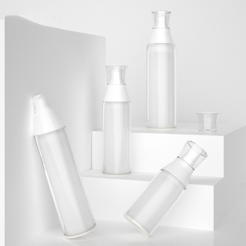 AS Slant Shoulder Empty clear Plastic Bottles with Caps Cosmetic Skincare Body Lotion Bottle 100ml