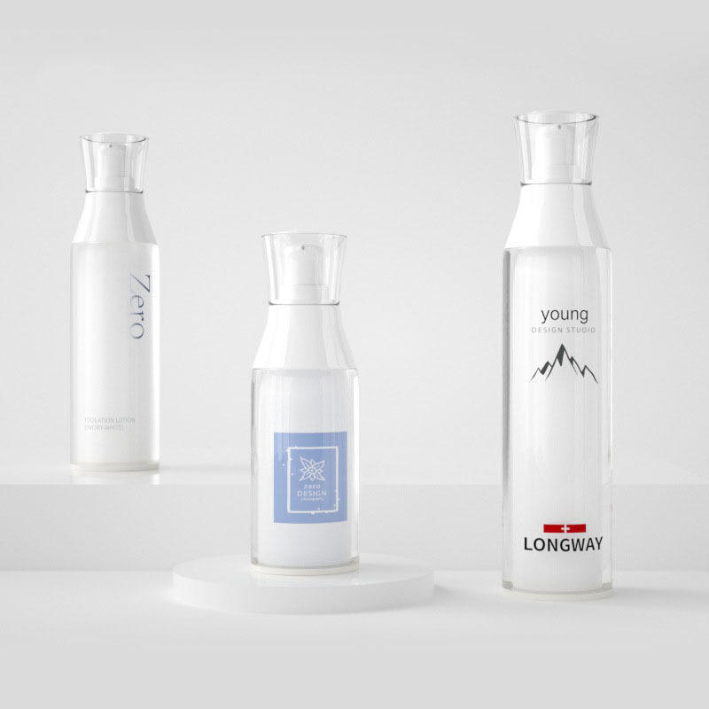 AS Slant Shoulder Empty clear Plastic Bottles with Caps Cosmetic Skincare Body Lotion Bottle 100ml
