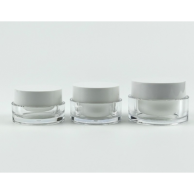 New Products 2024 Wholesale Clear Frosted 50g Round Plastic Cream Jars With Lids for Cosmetic