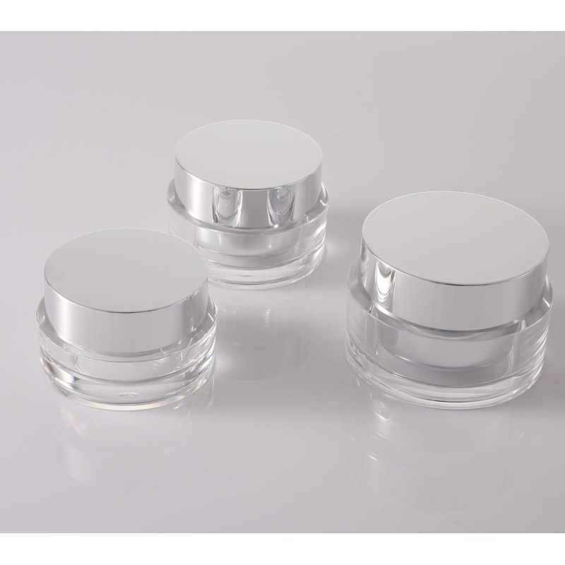 New Products 2024 Wholesale Clear Frosted 50g Round Plastic Cream Jars With Lids for Cosmetic