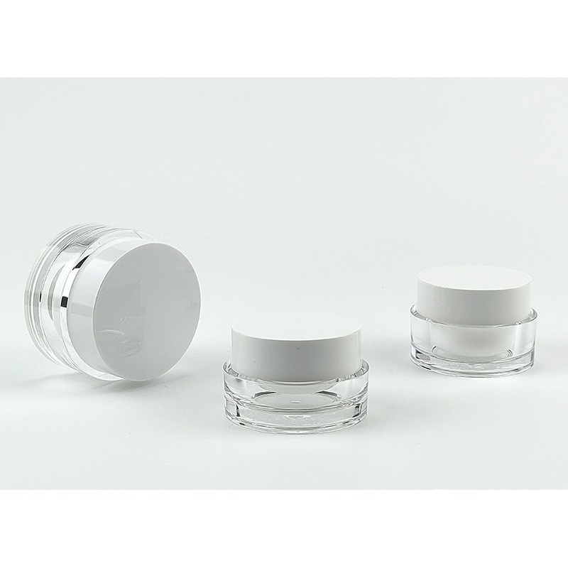 New Products 2024 Wholesale Clear Frosted 50g Round Plastic Cream Jars With Lids for Cosmetic