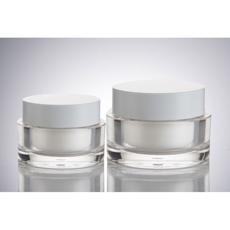 New Products 2024 Wholesale Clear Frosted 50g Round Plastic Cream Jars With Lids for Cosmetic
