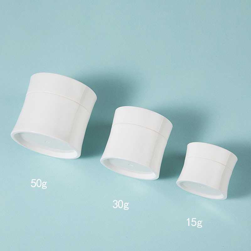 China Made PP Custom logo Plastic Cream Jar Skincare White Cap Plastic Jar 15g 30g 50g Round Face Cream Jar