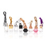 8ml Matt Black Set Mini Perfume Bottle Car Essential Oil Container clear Glass Perfume Bottles for Car with Wooden Triangle Cap