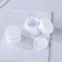 Hot Sale Luxury PS Plastic White 15g 30g Empty Cream Jars Eye Cream and Lotion Storage with Silver Lining Lids