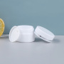 Hot Sale Luxury PS Plastic White 15g 30g Empty Cream Jars Eye Cream and Lotion Storage with Silver Lining Lids
