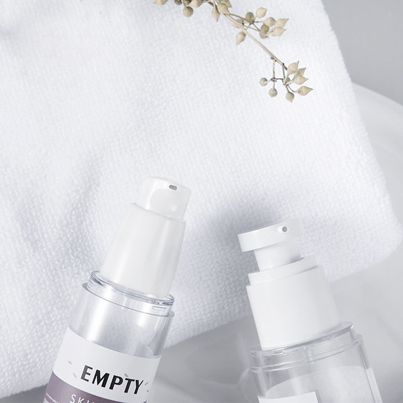 Hot Sale 15ml 30ml 50ml Plastic for Clear Pump Lotion Bottles Cosmetic Bottles with Seal for Skin Care Serum