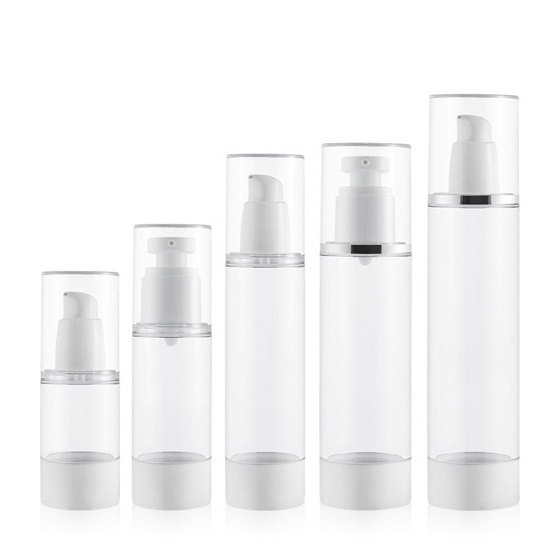 Hot Sale 15ml 30ml 50ml Plastic for Clear Pump Lotion Bottles Cosmetic Bottles with Seal for Skin Care Serum