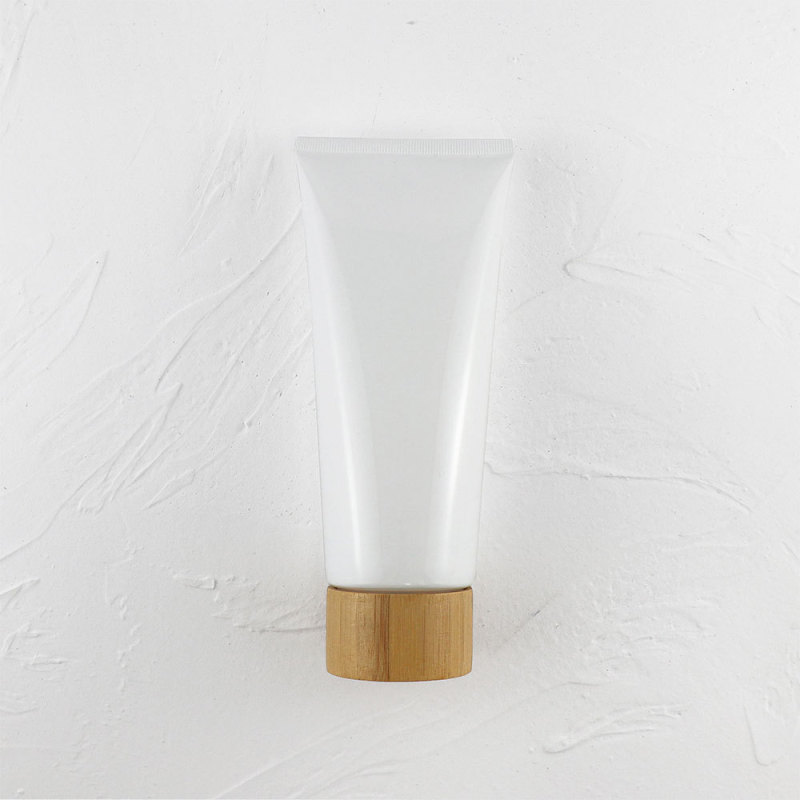 Eco-Friendly 150ml/180ml/200ml/300ml Skin Care Products Soft Plastic Squeeze Tube Bamboo Cap Facial Care Hand Cream Eye Cream