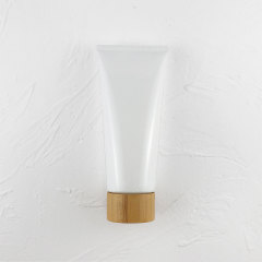 Eco-Friendly 150ml/180ml/200ml/300ml Skin Care Products Soft Plastic Squeeze Tube Bamboo Cap Facial Care Hand Cream Eye Cream