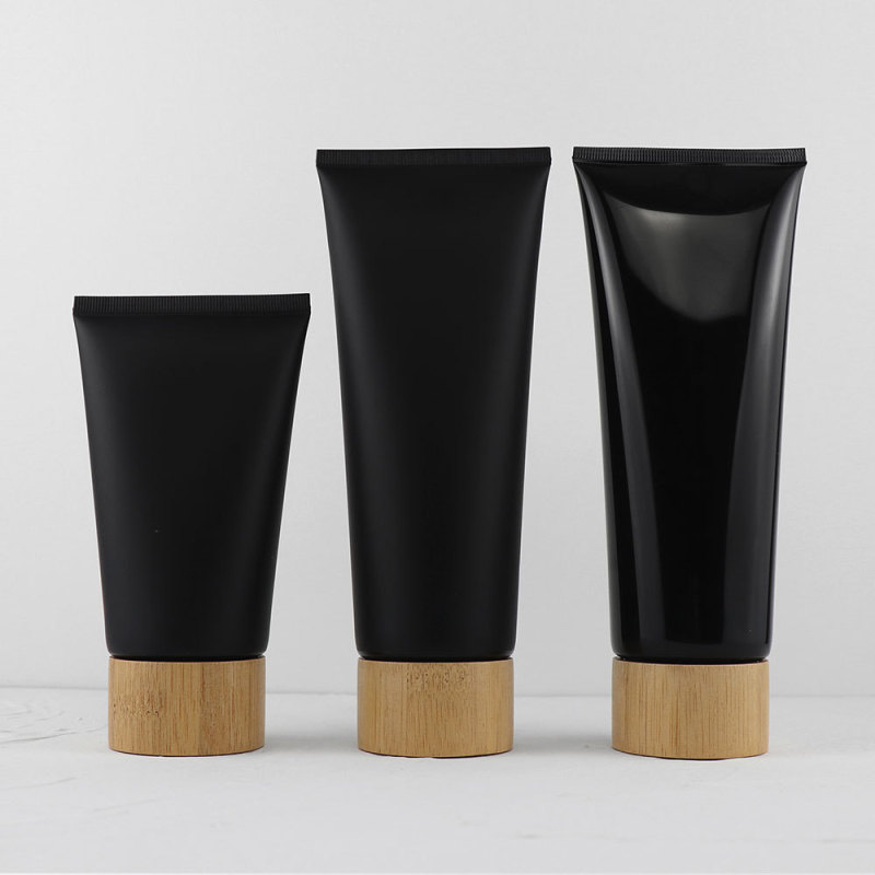 Eco-Friendly 150ml/180ml/200ml/300ml Skin Care Products Soft Plastic Squeeze Tube Bamboo Cap Facial Care Hand Cream Eye Cream